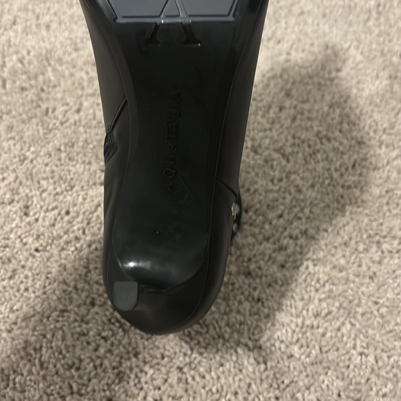 Aquatalia Boots Miana Black Leather Ankle Booties Studded - Picture 7 of 7